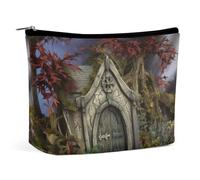SDTKLHW Makeup Bag Makeup Organizer Foldable Cosmetic Bag Gothic Fairy Garden Printed Travel Makeup Bag for Women