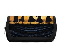 SDTKLHW Pencil Bag Portable Pencil Bag Pouch Five Silhouettes of Hawaiian Dance Printed Pencil Pencil Case Multifunctional Pencil Pouch Holder Box