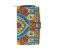 SDTKLHW Wallet for Men Coin Purse Card Case Zipper African Style Textile Pattern Printed Wallet Multi Credit Card Holder Purse