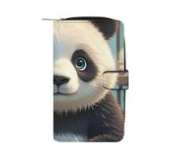 SDTKLHW Wallet for Men Coin Purse Card Case Zipper Anime Panda Face Printed Wallet Multi Credit Card Holder Purse, style, 19.7x11x3.5cm, Casual