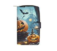 SDTKLHW Wallet for Men Coin Purse Card Case Zipper Halloween Flying Bats Printed Wallet Multi Credit Card Holder Purse