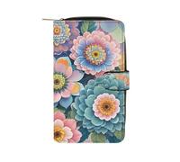 SDTKLHW Wallet for Men Coin Purse Card Case Zipper Scales And Flowers Pattern Printed Wallet Multi Credit Card Holder Purse
