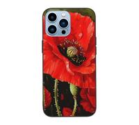 SDTLMNW Beautiful Red Poppy Flower Printed Phone Case for iPhone 13 Pro Max 6.7 inch Shockproof Phone Case Cover for iPhone 13 Pro Max,Anti-Fingerprint,Non-Yellowing