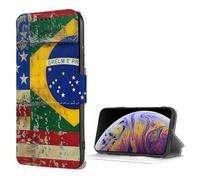 SDTLMNW Compatible with iPhone 7/8/SE2/SE3 Wallet Case with Card Holder, Brazilian Flags Prints Flip Leather Shockproof Phone Case Cover Black