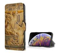SDTLMNW Compatible with iPhone 7/8/SE2/SE3 Wallet Case with Card Holder, Egypt Hieroglyphics Prints Flip Leather Shockproof Phone Case Cover Black