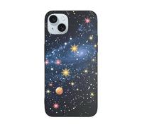 SDTLMNW Constellation Star Clusters Galaxies Printed Phone Case for iPhone 15 Plus 6.7 inch Shockproof Soft Glass Phone Case Cover, Wireless Charging, Anti-Fingerprint, Non-Yellowing