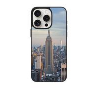 SDTLMNW Empire State Printed Phone Case for iPhone 15 Pro 6.1 Inch Shockproof Soft Glass Phone Case Cover, Wireless Charging, Anti-Fingerprint, Non-Yellowing