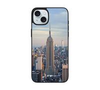 SDTLMNW Empire State Printed Phone Cases for iPhone 15 Plus 6.7 inch, Shockproof Soft Glass Phone Cover for iPhone 15 Plus Case, Wireless Charging, Non-Yellowing