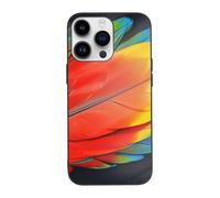 SDTLMNW Fantastic Parrot Feather Printed Phone Case for iPhone 14 Pro Tempered Glass Shockproof Protection Phone Case Cover for iPhone 14 Pro 6.1 inch White