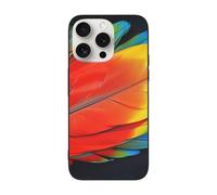 SDTLMNW Fantastic Parrot Feather Printed Phone Case for iPhone 15 Pro 6.1 Inch Shockproof Soft Glass Phone Case Cover, Wireless Charging, Anti-Fingerprint, Non-Yellowing