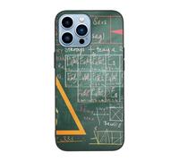 SDTLMNW Formulas Shapes Theory Math Lesson Word Printed Phone Case fo iPhone 13 Pro 6.1 inch Tempered Glass Shockproof Protection Phone Case Cover White