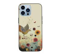 SDTLMNW Hen Flying Butterflies Among Flower Printed Phone Case for iPhone 13 Pro Max 6.7 inch Shockproof Phone Case Cover for iPhone 13 Pro Max,Anti-Fingerprint,Non-Yellowing