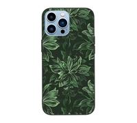 SDTLMNW Hunter Green Floral Petals Pattern Printed Phone Case for iPhone 13 Pro Max 6.7 inch Shockproof Phone Case Cover for iPhone 13 Pro Max,Anti-Fingerprint,Non-Yellowing