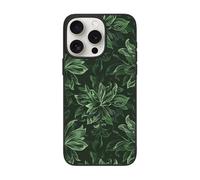 SDTLMNW Hunter Green Floral Petals Pattern Printed Phone Case for iPhone 15 Pro Max 6.7 inch Shockproof Phone Case Cover with Camera Lens Protectors,Anti-Fingerprint,Non-Yellowing