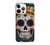 SDTLMNW Mexican Skull Printed Clear Phone Case for iPhone 14 Pro Max 6.7 inch Shockproof Phone Cover, Anti-Fingerprint, Non-Yellowing, Wireless Charging