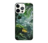 SDTLMNW Tropical Rainforest Jungle Scene Printed Clear Phone Case for iPhone 14 Pro 6.1 inch Shockproof Phone Cover, Anti-Fingerprint, Non-Yellowing, Wireless Charging