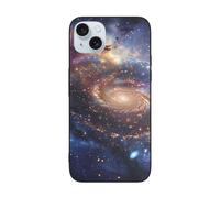 SDTLMNW Universe Galaxy Landscape Printed Phone Case for iPhone 15 6.1 inch Shockproof Soft Glass Phone Case Cover, Wireless Charging, Anti-Fingerprint, Non-Yellowing
