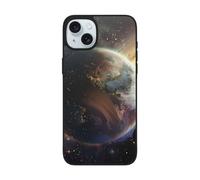 SDTLMNW Universe Planet Printed Phone Cases for iPhone 15 Plus 6.7 inch, Shockproof Soft Glass Phone Cover for iPhone 15 Plus Case, Wireless Charging, Non-Yellowing