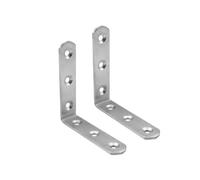SDTOOLS Heavy Duty Metal 90 Degree Wall Shelf Support Corner Brackets Right Angle L Shape Stainless Steel Braces (100x100x20mm - 2pcs)