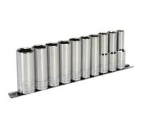 SDTOOLS Walldrive Fully Polished Deep Socket, 1/2" Square Drive,10-23mm (17mm)