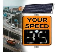 SDTOOP Solar LED Radar Speed Sign - Flashing Speed Limit Indicator, High Brightness 2-Digit Display For Traffic Safety, Eco-Friendly Radar Feedback Sign(24"x35",2digitdisplaya)