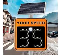 SDTOOP Solar LED Speed Limit Sign, Radar Feedback Board, Aluminum, Ideal For Highways & Speed-Limited Roads(50x70cm/20 x27,Orange)