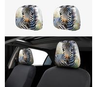SDTYKHJ 2 PCS Car Seat Headrest Cover Soft Car Headrest Cover Reusable Universal Truck Head Rest Covers Protector Cute Zebra Watercolor Cars Interior Accessories Headrest Covers for Cars