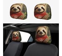 SDTYKHJ 2 PCS Car Seat Headrest Cover Soft Car Headrest Cover Reusable Universal Truck Head Rest Covers Protector Cartoon Sloth Cars Interior Accessories Headrest Covers for Cars