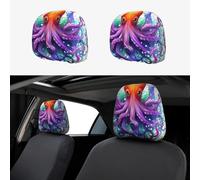 SDTYKHJ 2 PCS Car Seat Headrest Cover Soft Car Headrest Cover Reusable Universal Truck Head Rest Covers Protector Colorful Octopus Cars Interior Accessories Headrest Covers for Cars