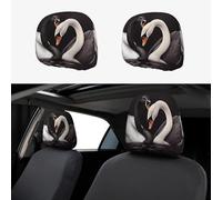 SDTYKHJ 2 PCS Car Seat Headrest Cover Soft Car Headrest Cover Reusable Universal Truck Head Rest Covers Protector Black White Swan Love Heart Cars Interior Accessories Headrest Covers for Cars