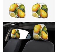 SDTYKHJ 2 PCS Car Seat Headrest Cover Soft Car Headrest Cover Reusable Universal Truck Head Rest Covers Protector Fruits Lemon Cars Interior Accessories Headrest Covers for Cars