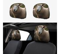 SDTYKHJ 2 PCS Car Seat Headrest Cover Soft Car Headrest Cover Reusable Universal Truck Head Rest Covers Protector Sheep Animal Cars Interior Accessories Headrest Covers for Cars