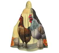 SDTYKHJ Adults Hooded Cloak Long Witch Robe Italian Chickens Vintage Hood Cloaks Halloween Cosplay Costume
