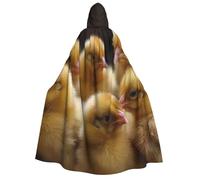 SDTYKHJ Adults Hooded Cloak Long Witch Robe Little Chickens Vintage Hood Cloaks Halloween Cosplay Costume