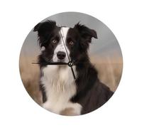 SDTYKHJ Border Collie Wall Clock Silent Non-Ticking Modern Clocks Battery Operated Wall Clocks Small Classic Analog Clock Decorative for Kitchen Living Room Office Bedroom Bathroom