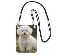 SDTYKHJ Cell Phone Purse Bichon Frise Dog Crossbody Bags Waterproof Cell Phone Bag Shoulder Handbag for Women