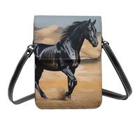 SDTYKHJ Cell Phone Purse Black Arabian Horse Crossbody Bags Waterproof Cell Phone Bag Shoulder Handbag for Women