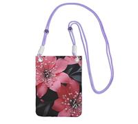 SDTYKHJ Cell Phone Purse Black Flower Crossbody Bags Waterproof Cell Phone Bag Shoulder Handbag for Women