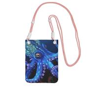 SDTYKHJ Cell Phone Purse Blue Octopus Crossbody Bags Waterproof Cell Phone Bag Shoulder Handbag for Women, Pink, One Size