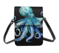 SDTYKHJ Cell Phone Purse Blue Watercolor Octopus Crossbody Bags Waterproof Cell Phone Bag Shoulder Handbag for Women