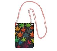 SDTYKHJ Cell Phone Purse Colorful Cannabis Leaves Crossbody Bags Waterproof Cell Phone Bag Shoulder Handbag for Women