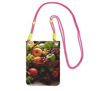 SDTYKHJ Cell Phone Purse Colorful Various Vegetables and Fruit Crossbody Bags Waterproof Cell Phone Bag Shoulder Handbag for Women, Fuchusia, One Size