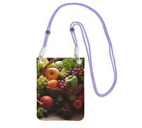 SDTYKHJ Cell Phone Purse Colorful Various Vegetables and Fruit Crossbody Bags Waterproof Cell Phone Bag Shoulder Handbag for Women, Purple, One Size