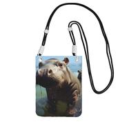 SDTYKHJ Cell Phone Purse Cute Baby Hippos Crossbody Bags Waterproof Cell Phone Bag Shoulder Handbag for Women