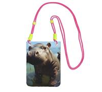 SDTYKHJ Cell Phone Purse Cute Baby Hippos Crossbody Bags Waterproof Cell Phone Bag Shoulder Handbag for Women