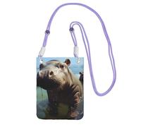 SDTYKHJ Cell Phone Purse Cute Baby Hippos Crossbody Bags Waterproof Cell Phone Bag Shoulder Handbag for Women