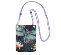 SDTYKHJ Cell Phone Purse Dragonfly Flower Crossbody Bags Waterproof Cell Phone Bag Shoulder Handbag for Women