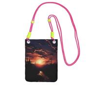 SDTYKHJ Cell Phone Purse Dusk Scenery Crossbody Bags Waterproof Cell Phone Bag Shoulder Handbag for Women, Fuchusia, One Size