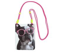 SDTYKHJ Cell Phone Purse French Bulldog Glasses Crossbody Bags Waterproof Cell Phone Bag Shoulder Handbag for Women
