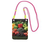 SDTYKHJ Cell Phone Purse Fruits and Vegetables Crossbody Bags Waterproof Cell Phone Bag Shoulder Handbag for Women, Fuchusia, One Size